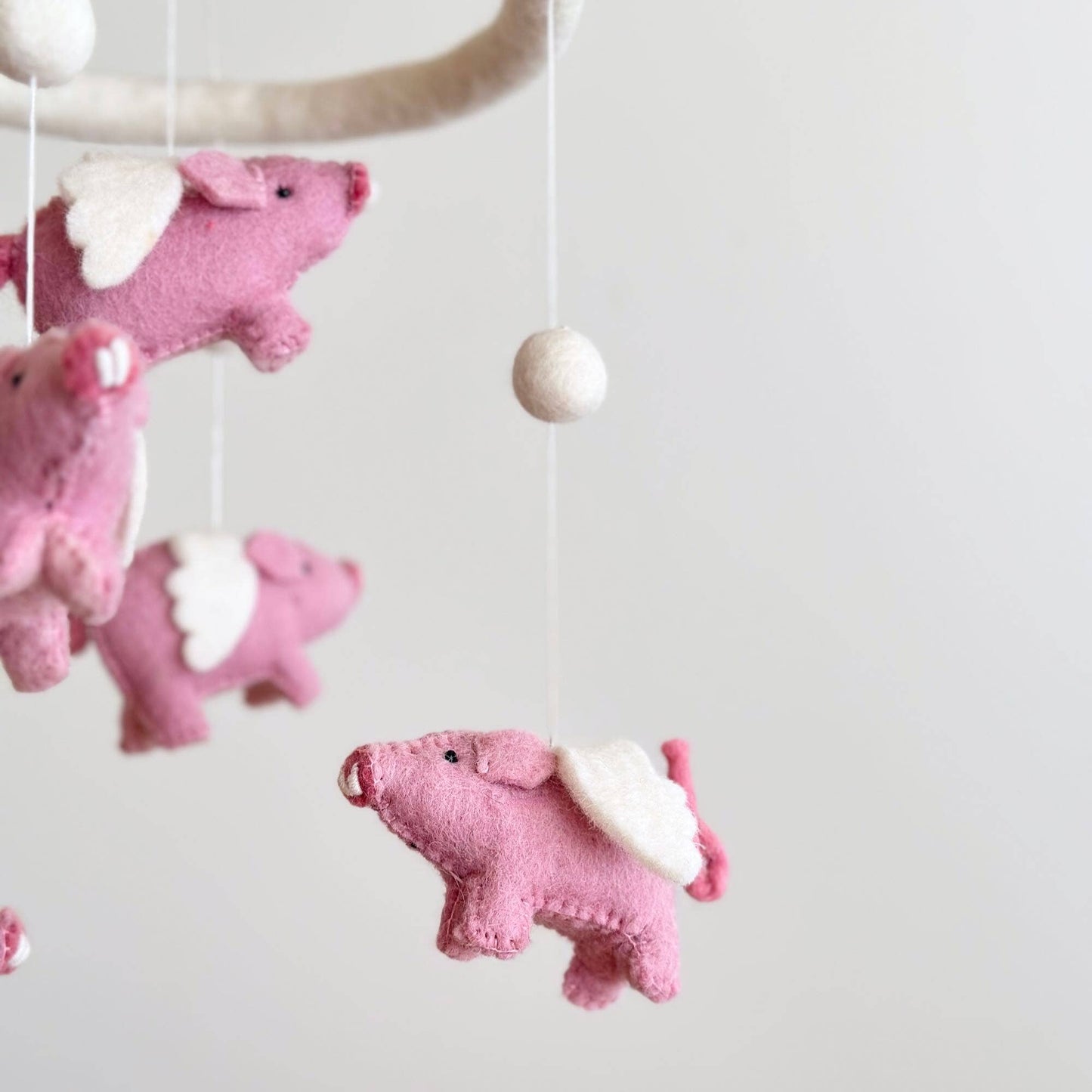 Flying Pig Felt Baby Mobile