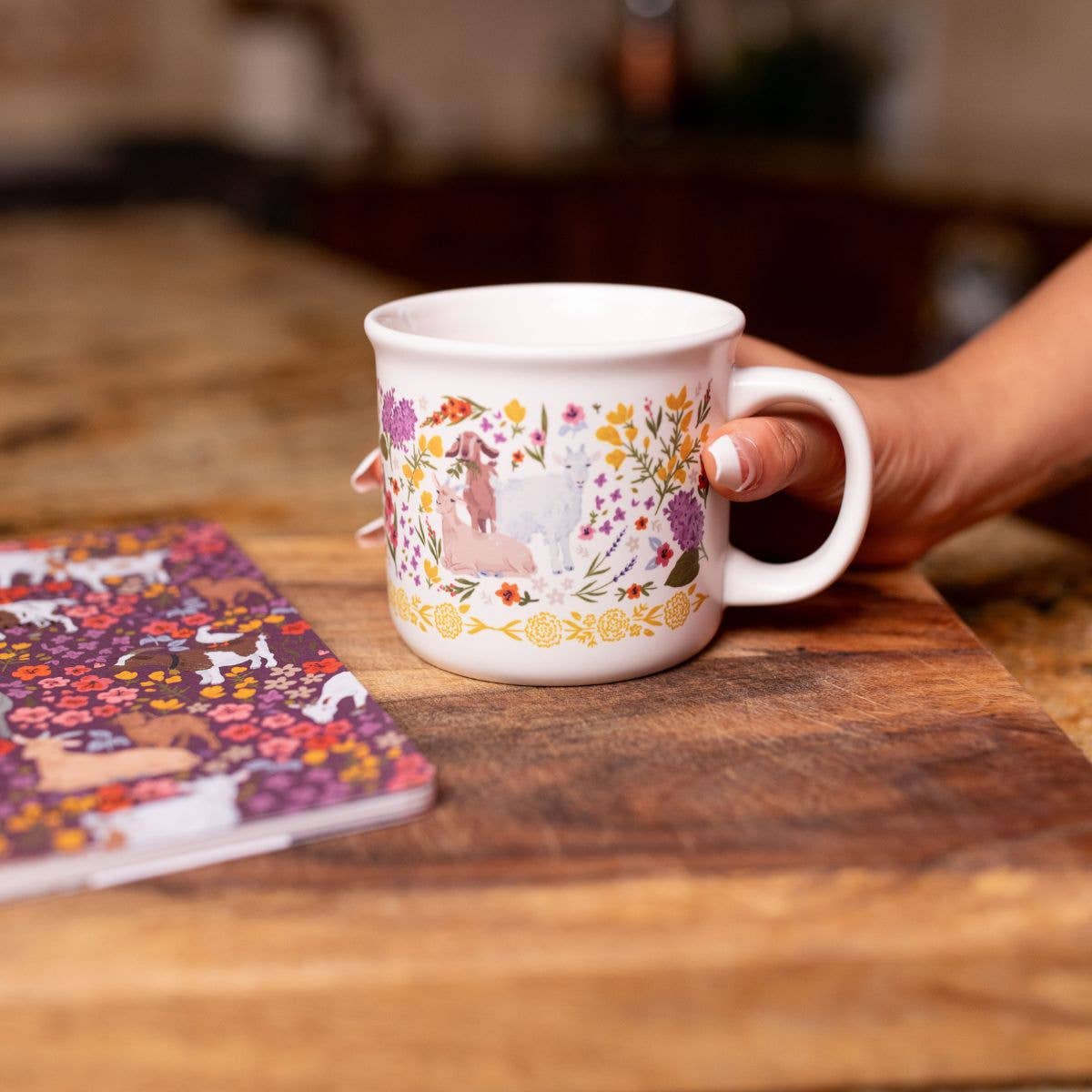 Goat Folk Floral Mug