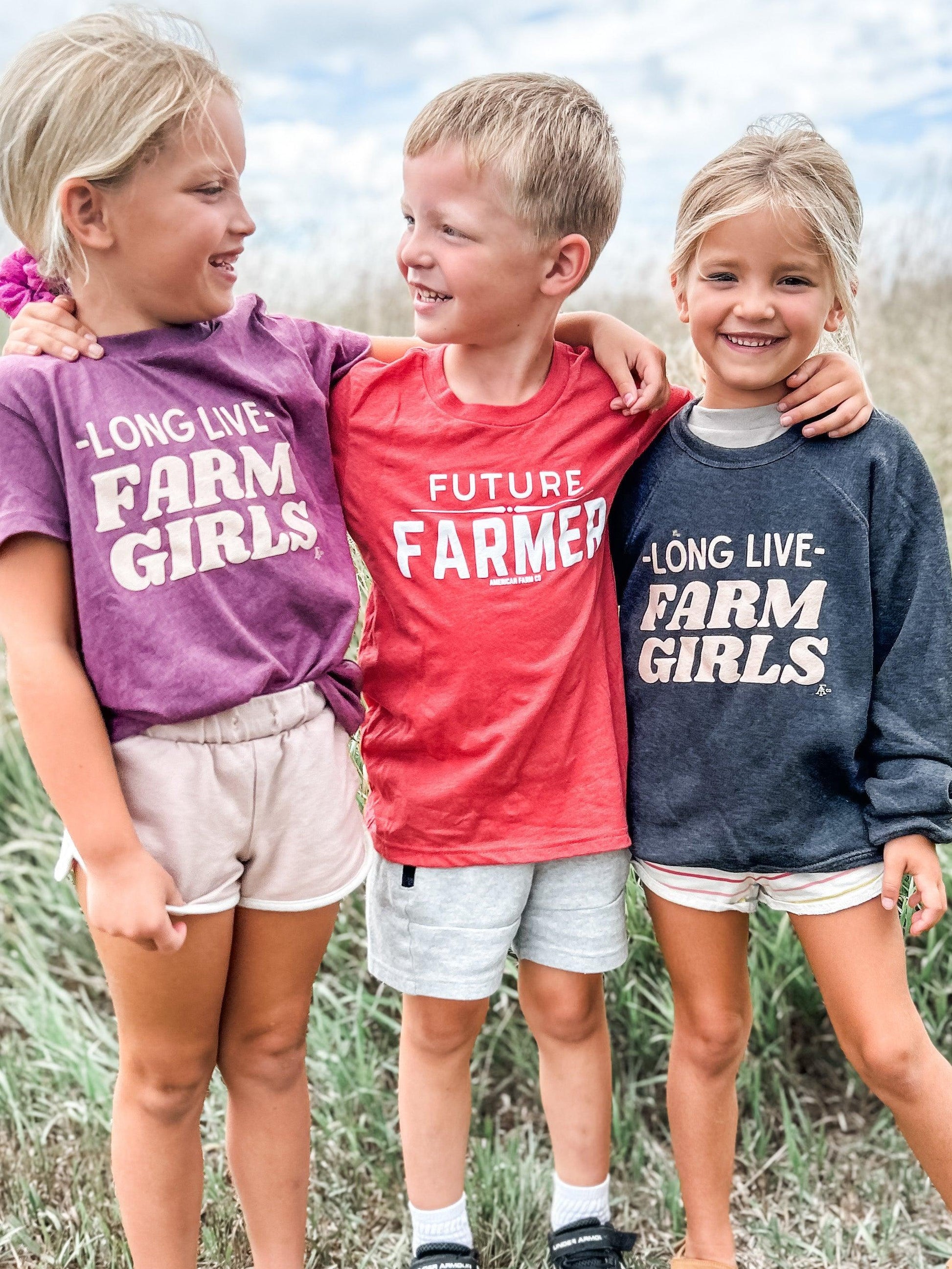 Long Live Farm Girls Youth & Toddler Crewneck - American Farm Company