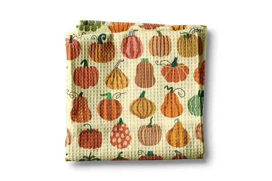 Pumpkin Patch Fall Waffle Kitchen Towel