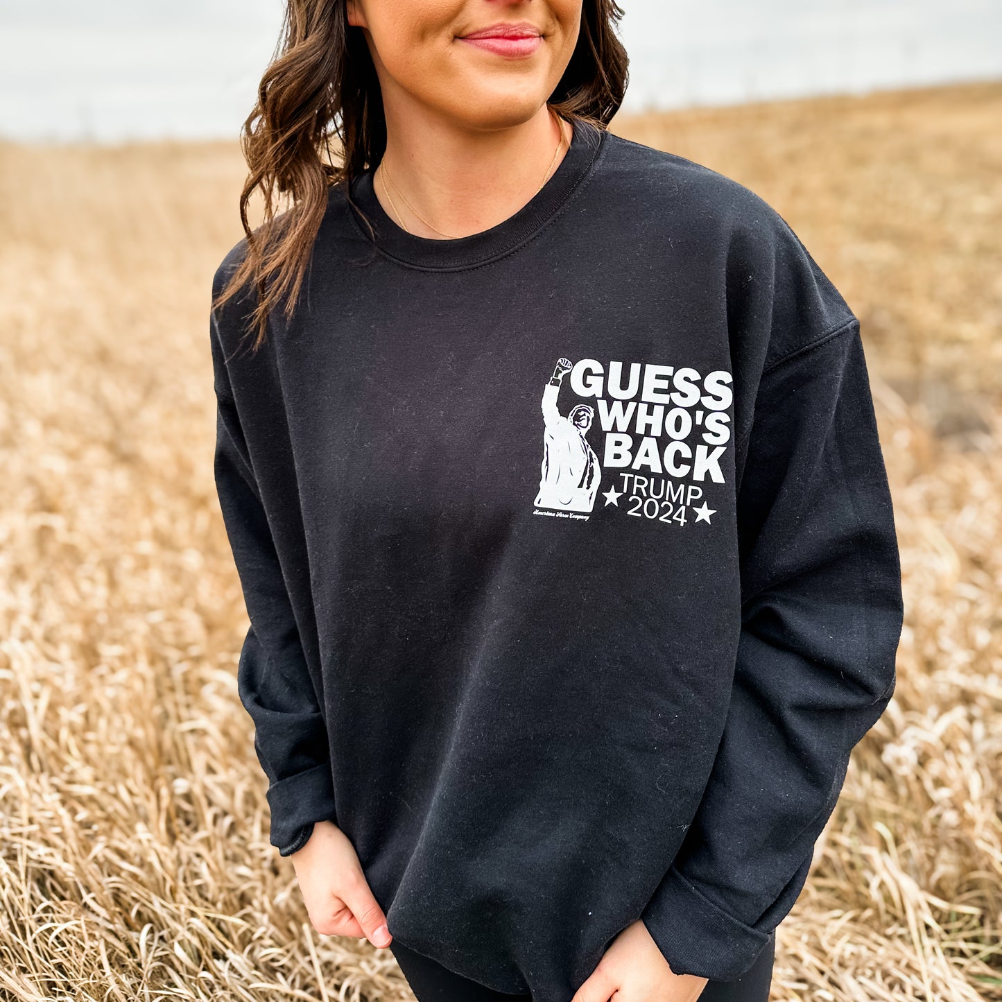 'Guess Who's Back' Trump Black Crewneck