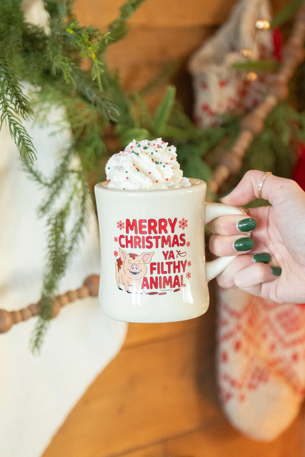 Pig 'Merry Christmas Ya Filthy Animal' Ceramic Mug