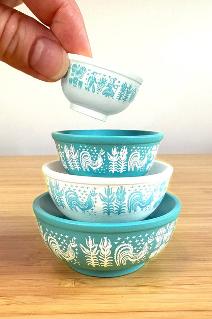 Mini Pyrex-Inspired Mixing Bowls Stackable Set