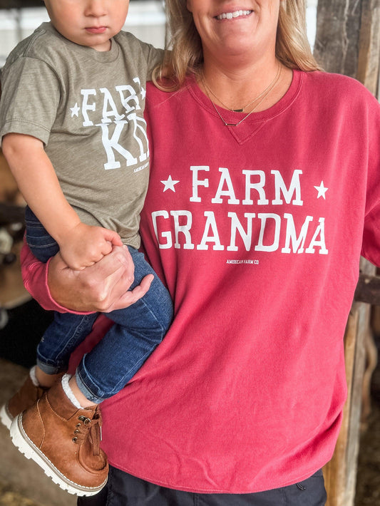 'Farm Grandma' Red Crewneck - American Farm Company