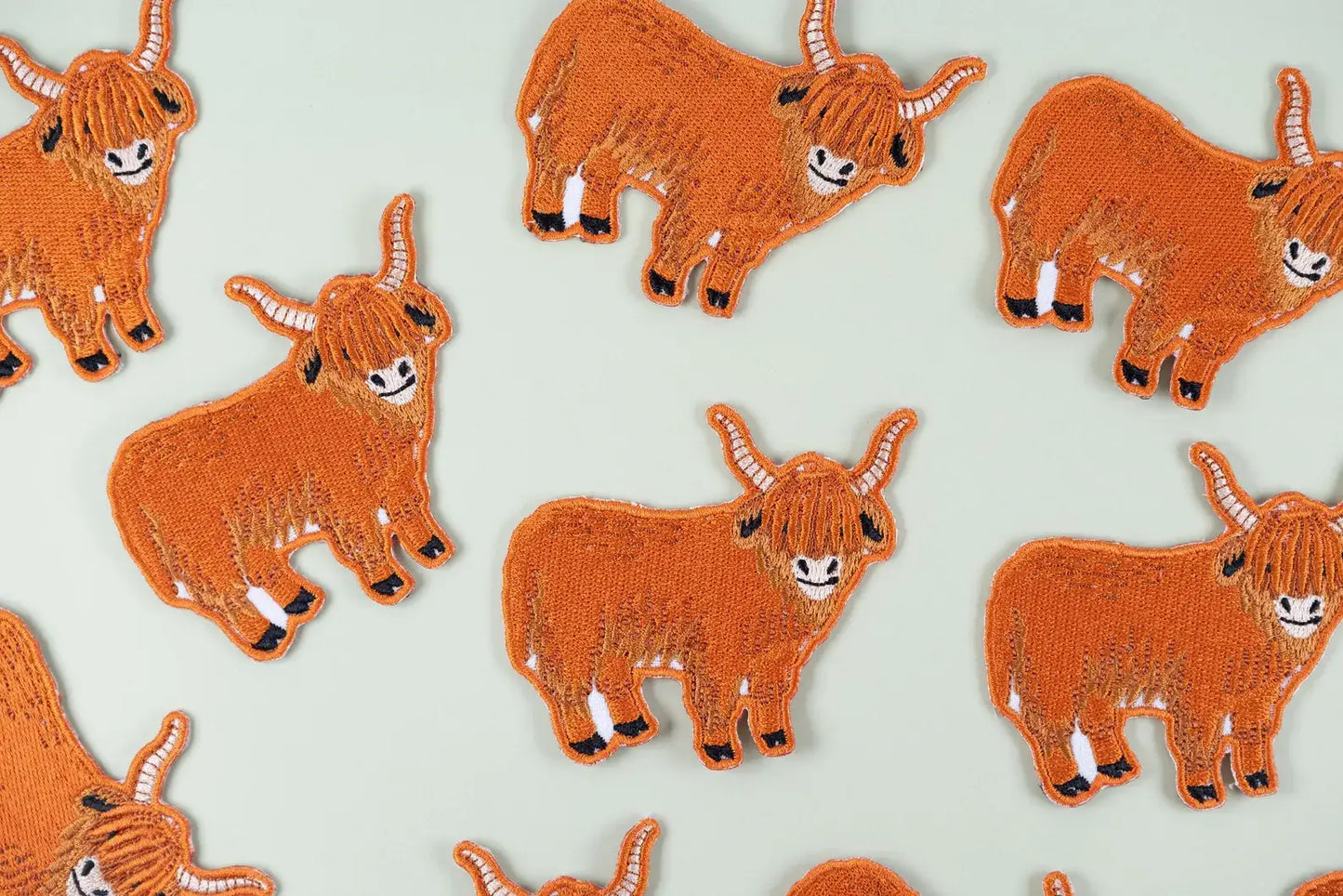 Highland Cow Embroidered Iron-On Patch