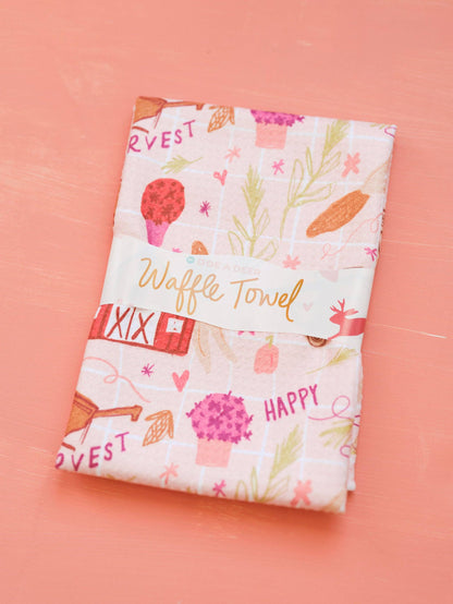 Happy Harvest Waffle Towel