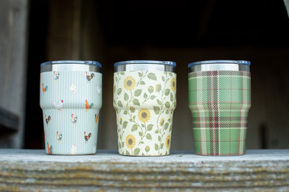 Green Plaid Pattern 12oz Little Tank Tumbler