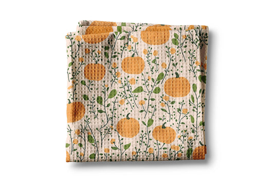 Pumpkin Fall Waffle Kitchen Towel