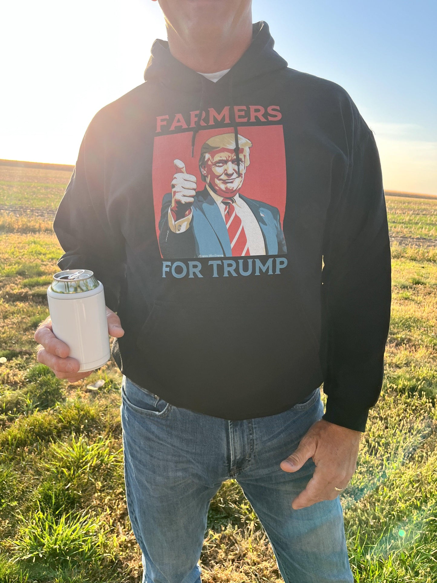 Farmers for Trump Black Hoodie - Trump '24 - American Farm Company