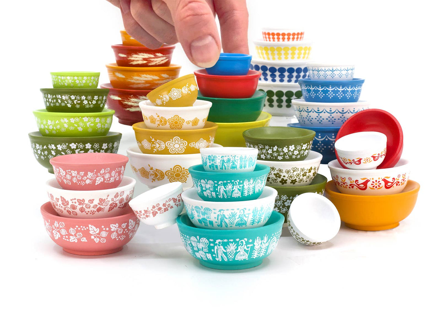 Mini Pyrex-Inspired Mixing Bowls Stackable Set