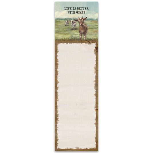 'Life is Better with Goats' List Pad