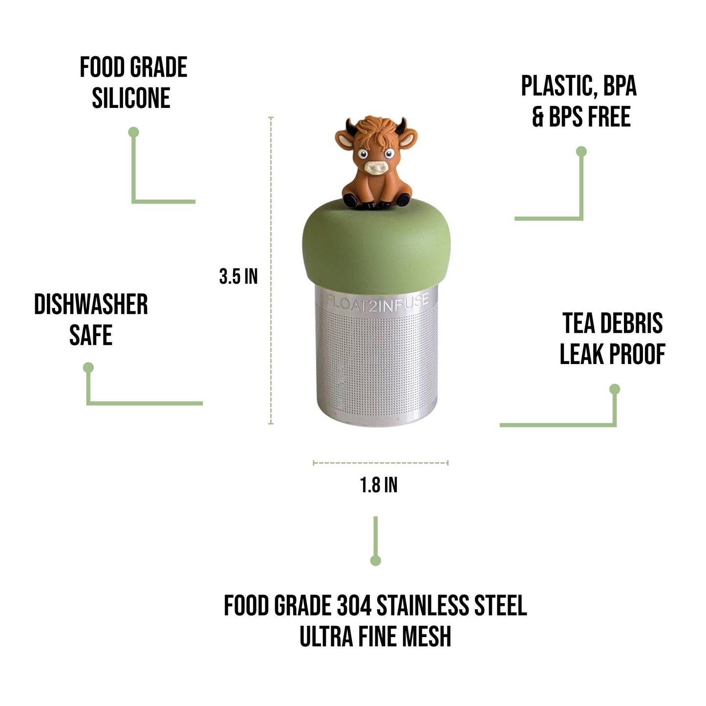 Baby Highland Cow Floating Tea Steeper