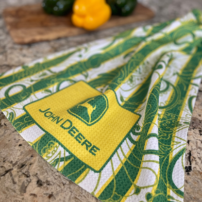 JOHN DEERE Paisley Stripes Tea Towel