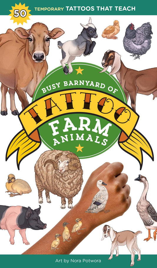 Busy Barnyard Farm Animals Temporary Tattoos