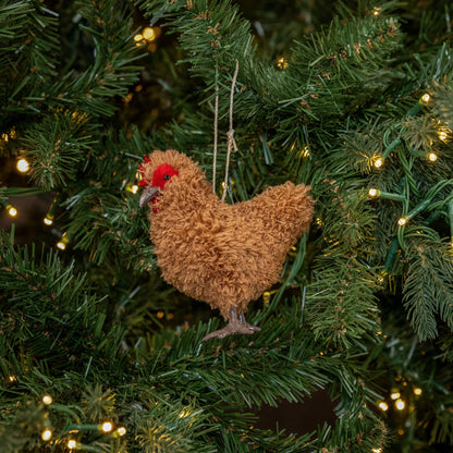 Brown Hen Chicken Ornament