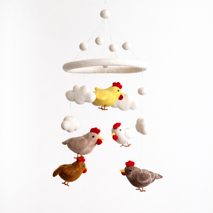 Chicken Felt Baby Mobile