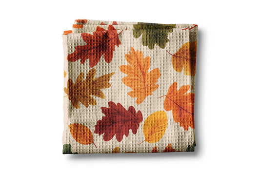 Autumn Leaves Fall Waffle Kitchen Towel