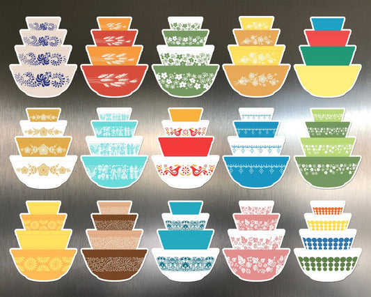 Vintage Mixing Bowl Stack Magnet