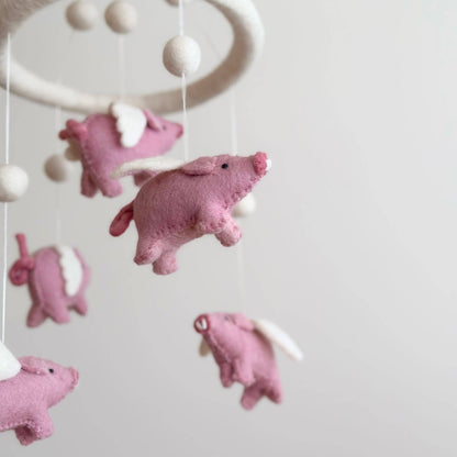 Flying Pig Felt Baby Mobile