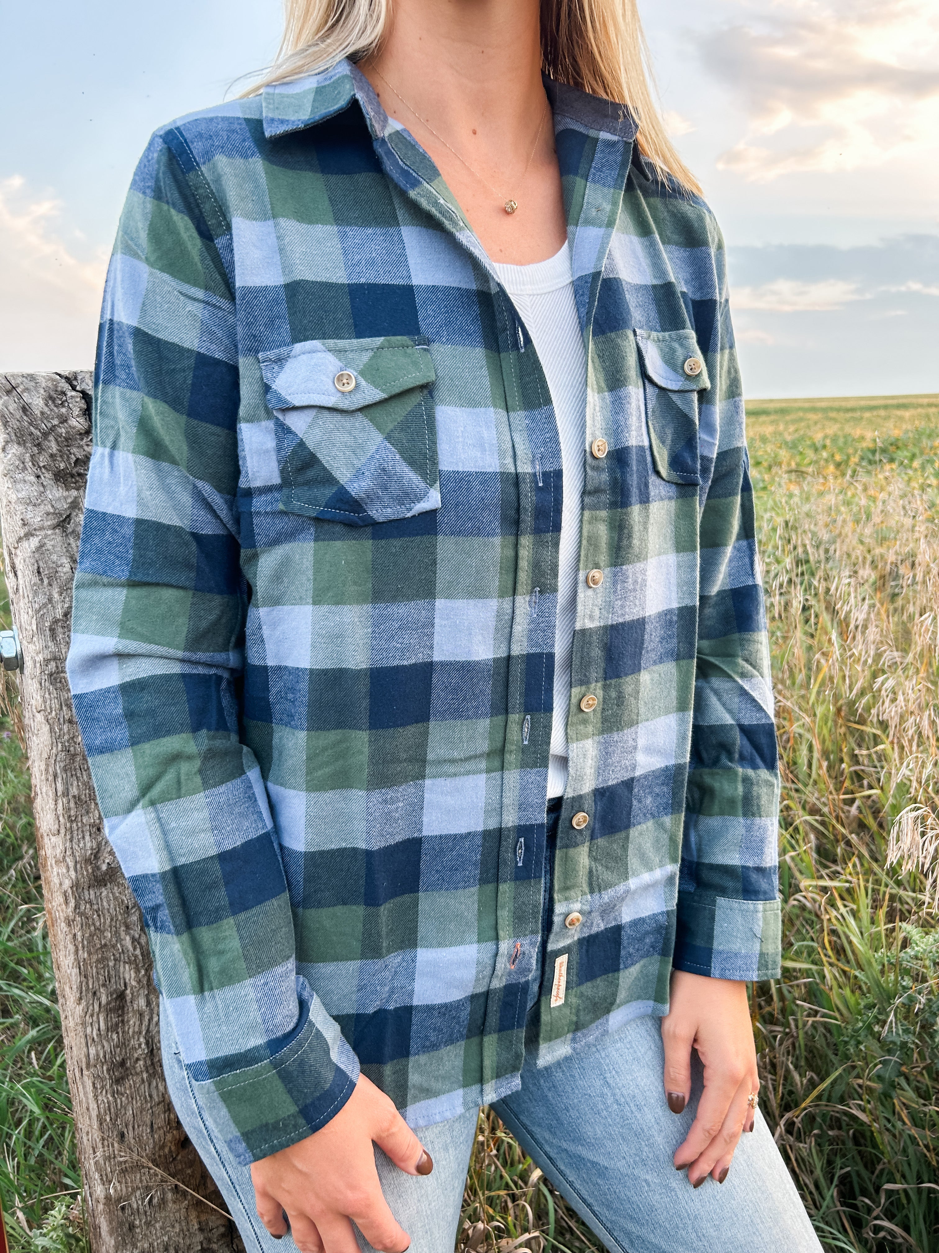 Blue & Green Women’s Flannel