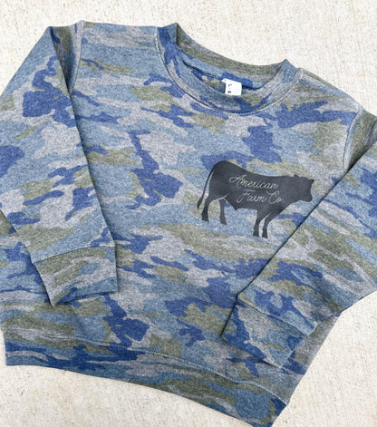 American Farm Co Youth Camo Crewneck - American Farm Company