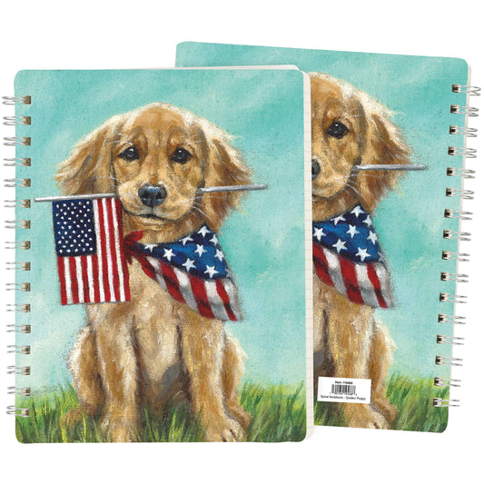 Golden Puppy Spiral Notebook
