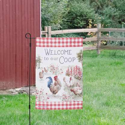 'Welcome To Our Coop' Garden Flag