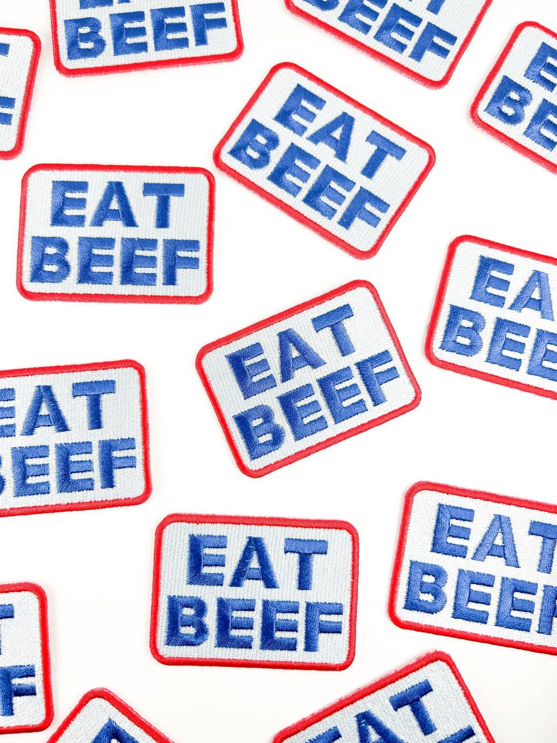 'Eat Beef' Embroidered Iron-On Patch