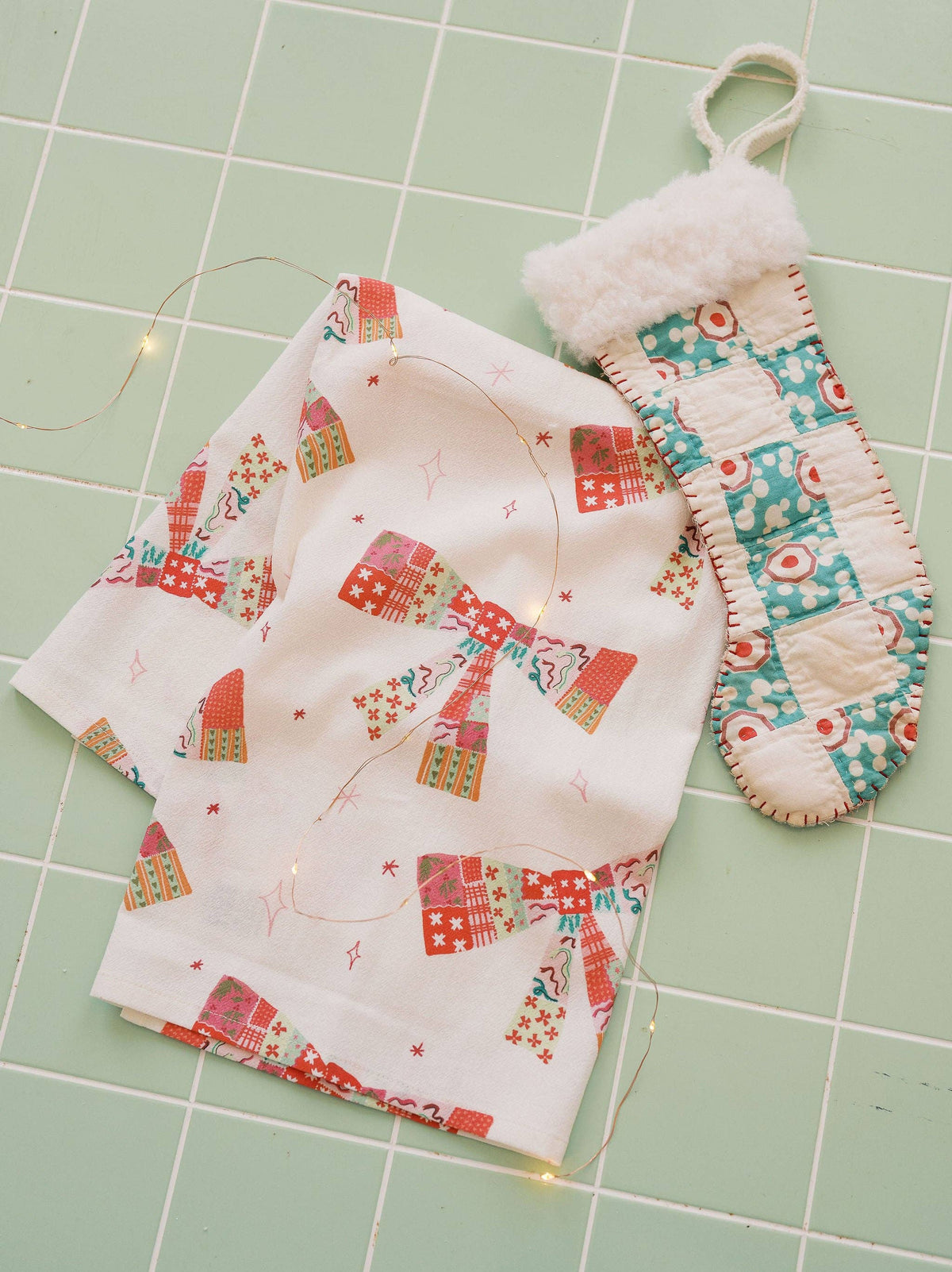 Patchwork Bows Flour Sack Towel