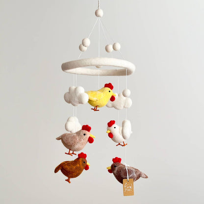 Chicken Felt Baby Mobile