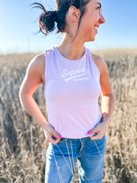 Support Farmers Banner Lilac Tank Top