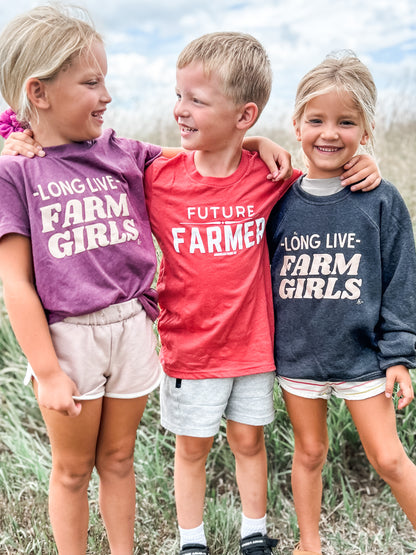 Long Live Farm Girls Maroon Tee - Youth & Toddler
