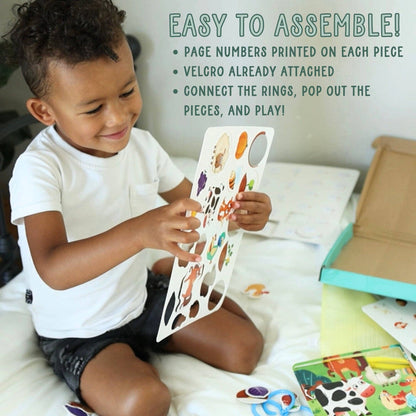 Farm Busy Activity Book for Toddlers w/ Zipper Pouch