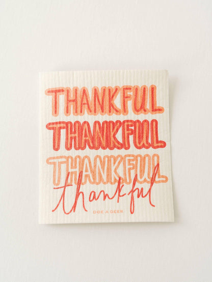 'Thankful Thankful Thankful' Swedish Dishcloth