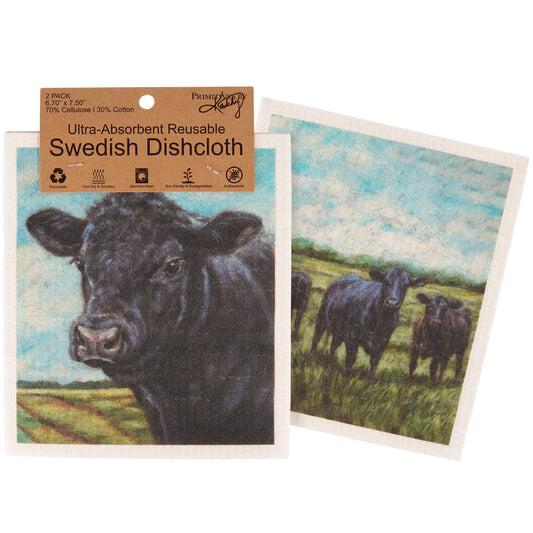 Angus Cows Swedish Dishcloth Set - American Farm Company