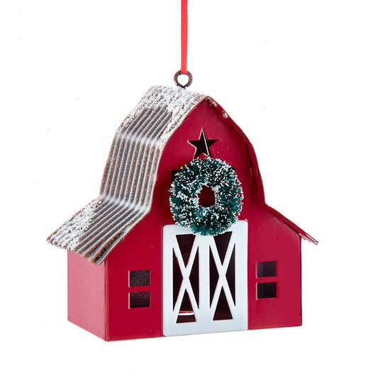 Red Metal Barn Ornament