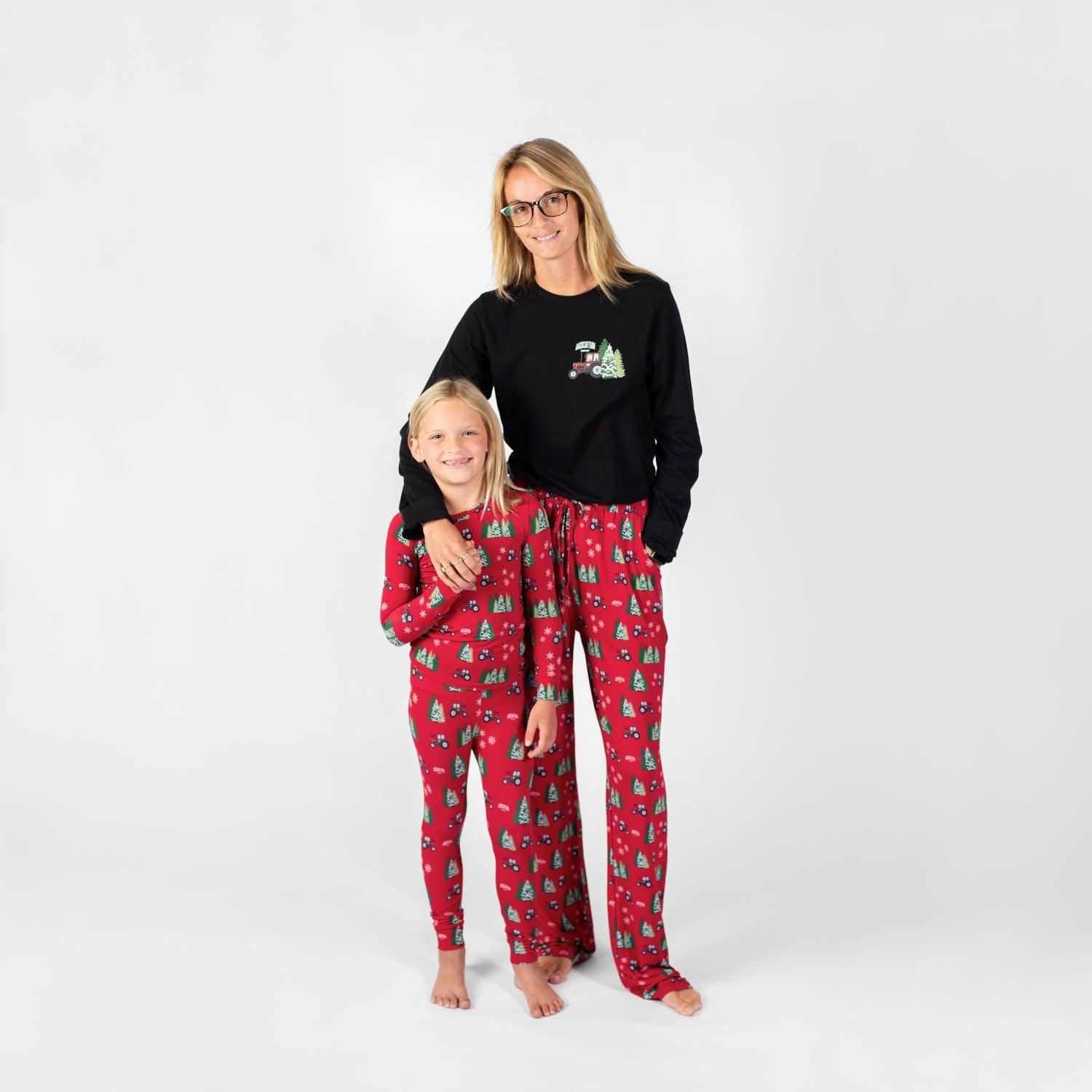 Red Tractor Christmas Toddler/Youth Bamboo Pajamas - American Farm Company