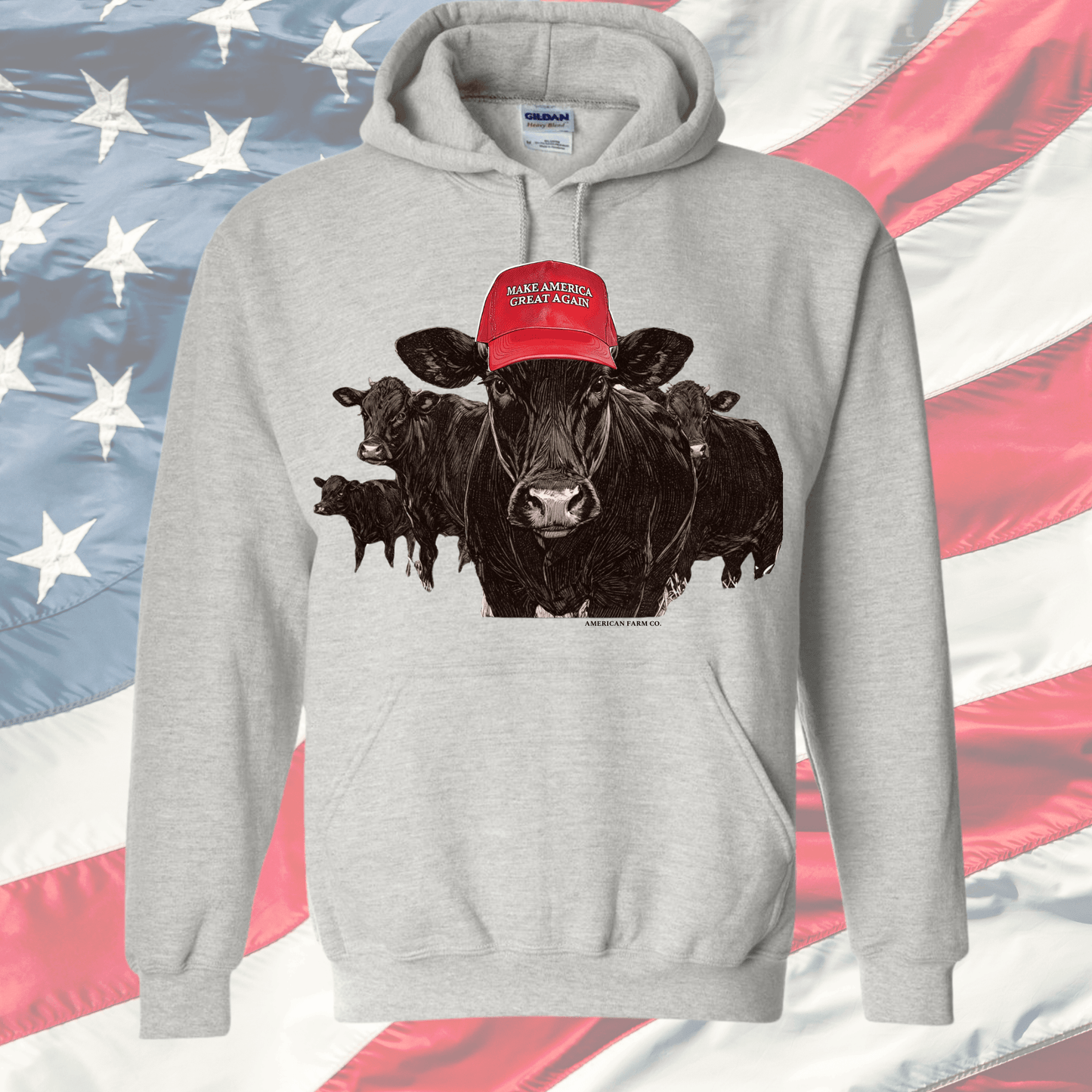 ‘MAGA’ Cow Hoodie - Trump ‘24 - American Farm Company