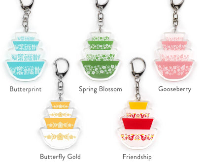 Double-sided Vintage Bowl Keychains
