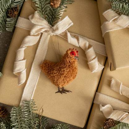 Brown Hen Chicken Ornament
