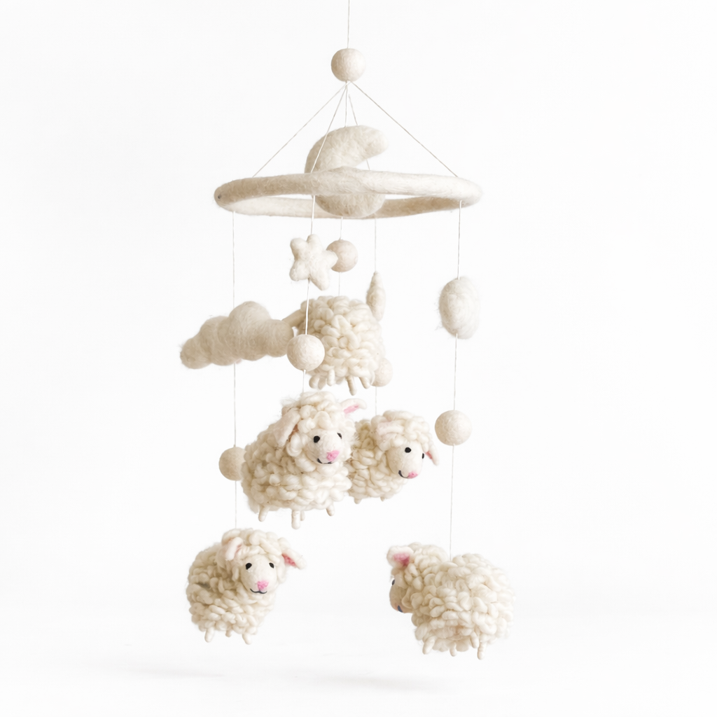 Sheep Felt Baby Mobile