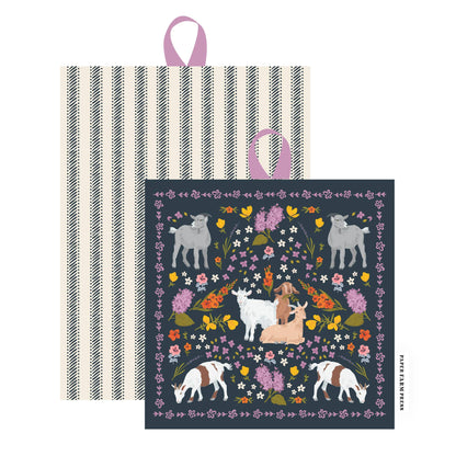 Goats & Flowers Pot Holder Set