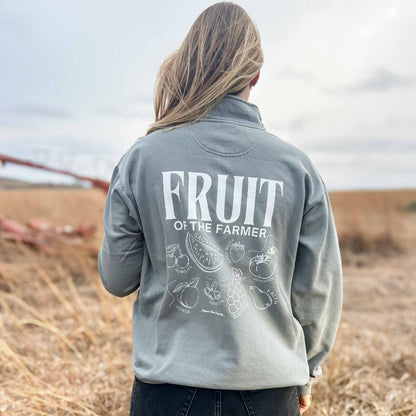 'Fruit of the Farmer' Grey 1/4 Zip