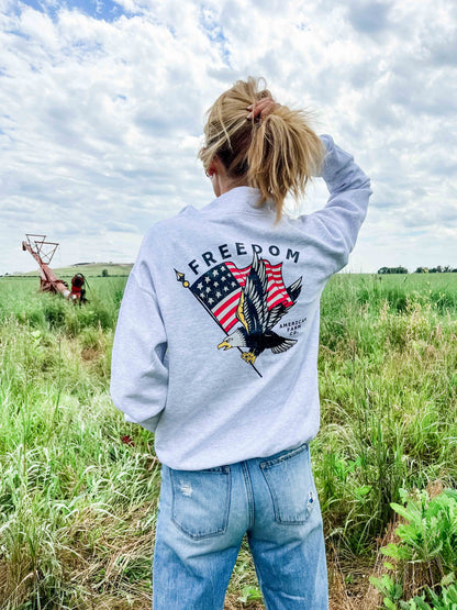 ‘Freedom’ Flag Ash 1/4 Zip