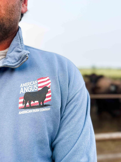 American Angus Blue 1/4 Zip - American Farm Company