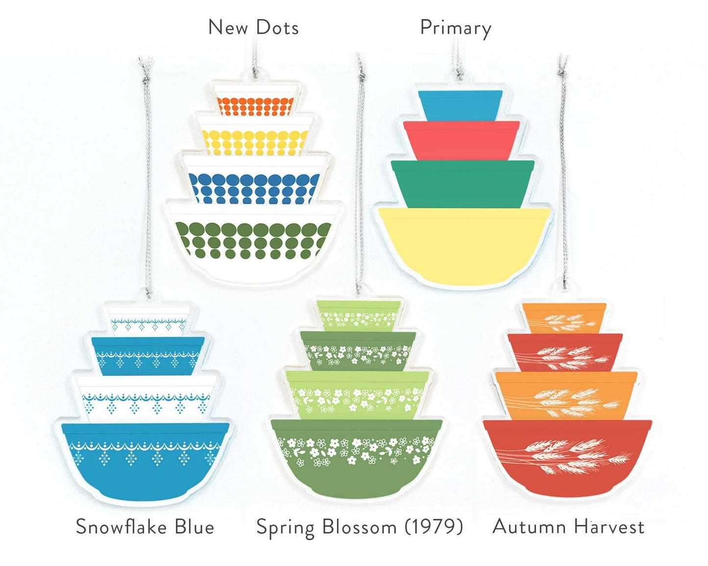 Double-Sided Pyrex-Inspired Acrylic Ornament
