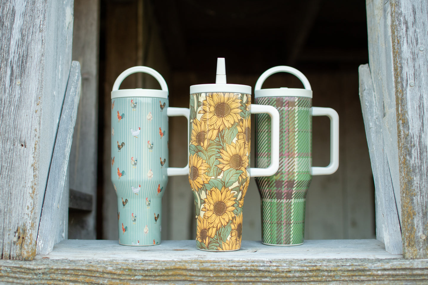 Green Flannel Pattern 40oz Water Tank Tumbler
