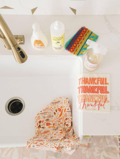 'Thankful Thankful Thankful' Swedish Dishcloth