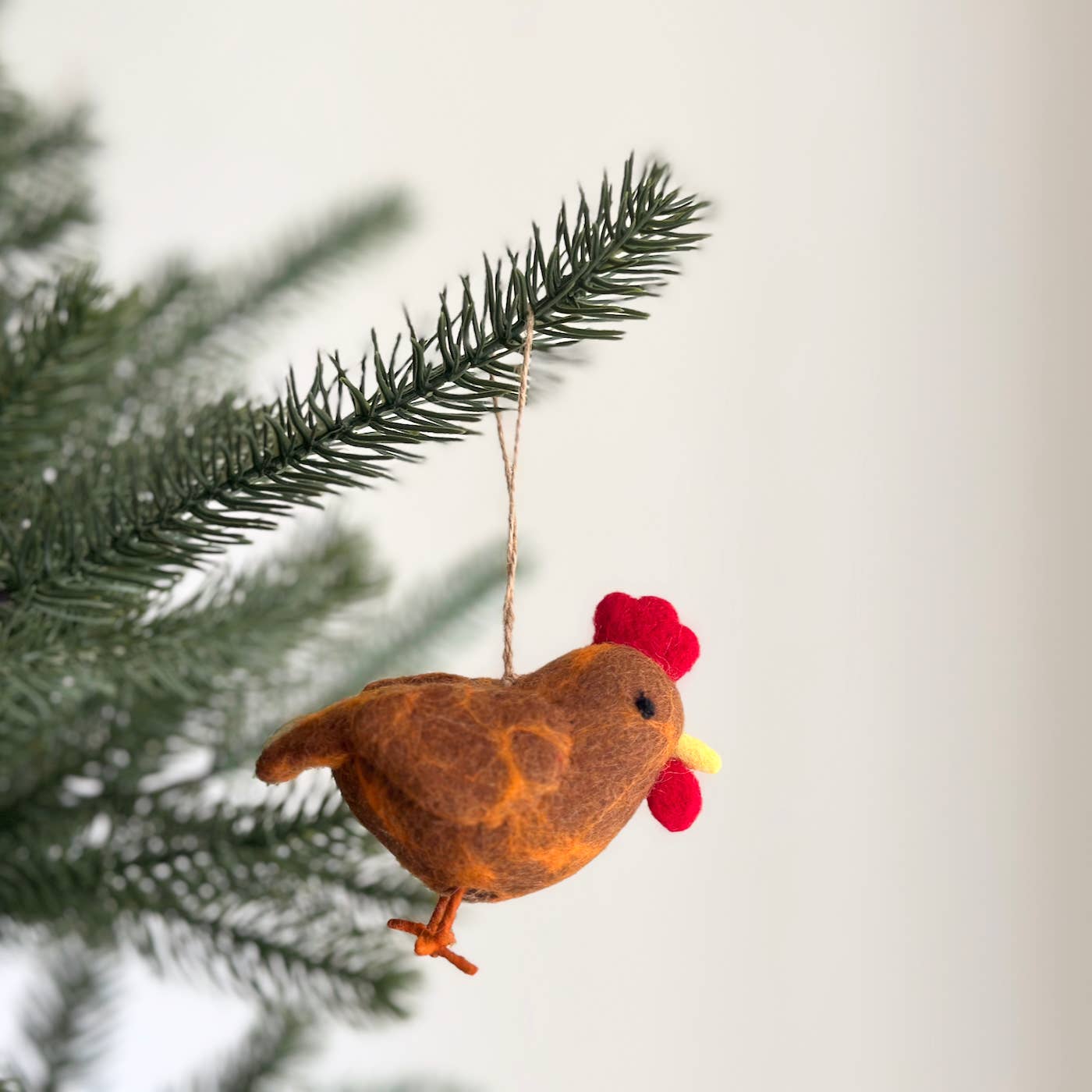 Brown Chicken Felt Ornament