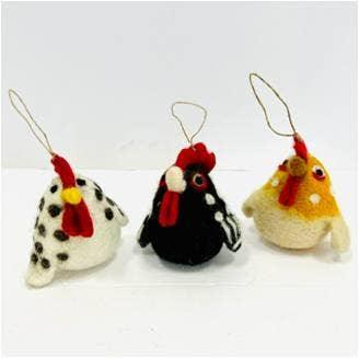 Chicken, Hen and Rooster Felt Ornament - American Farm Company